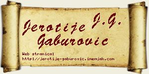 Jerotije Gaburović vizit kartica